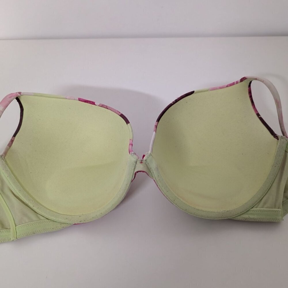 Cacique Floral Boost Plunge Bra Womens Size 42DDD Green Underwire Stretch - Picture 4 of 8